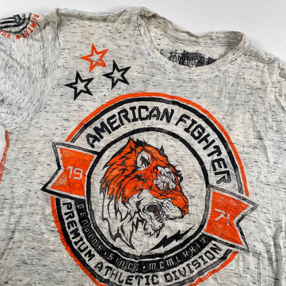 American‎ Fighter Athletic Division T-Shirt Tiger Graphic Distressed XL